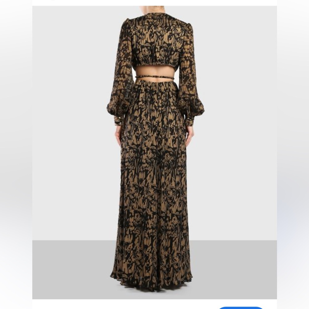 NWT JONATHAN SIMKHAI Priya Cutout Printed Chiffon Maxi Dress - Picture 3 of 14